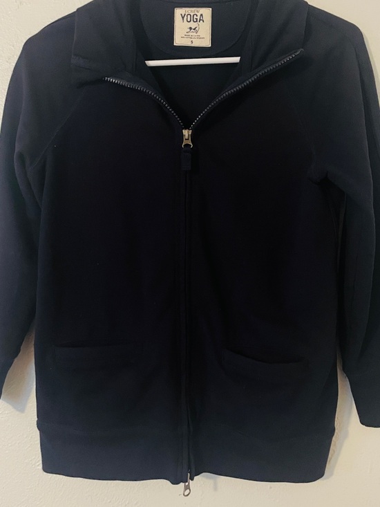 J. Crew Tops - J.Crew Yoga Navy Full Zip Sweatshirt Small Cotton Stretch